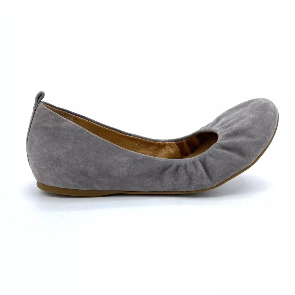 J CREW women's Italian suede/leather Cece ballet flats, 8 Grey/Gray